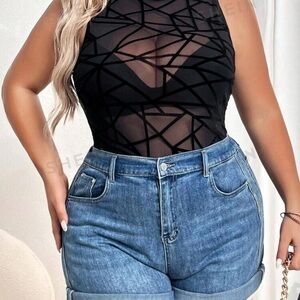 SHEIN geometric body suit